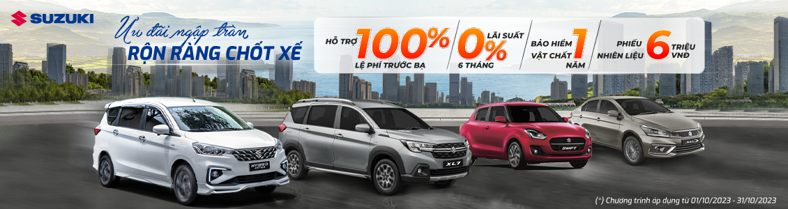 SỞ HỮU XE SUZUKI TRONG THÁNG 10 VỚI GIÁ ƯU ĐÃI CHỈ TỪ 494 TRIỆU ĐỒNG