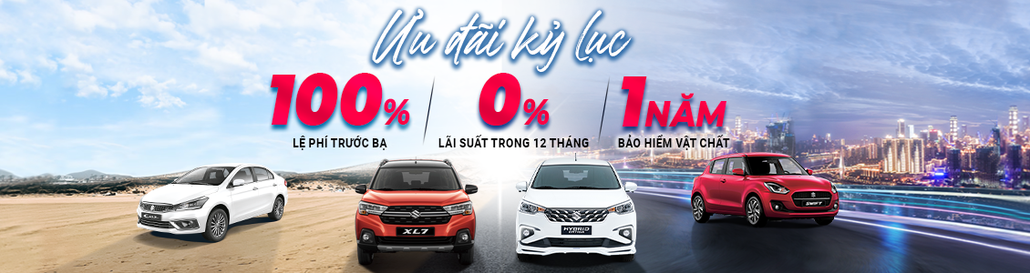 TẶNG 100% PHÍ TRƯỚC BẠ, VIỆT NAM SUZUKI ƯU ĐÃI KỶ LỤC TRONG THÁNG 9